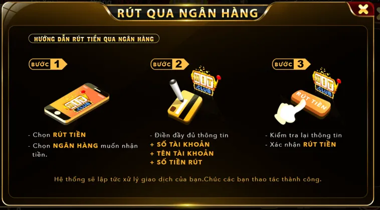 Hướng Dẫn Cách Rút Tiền qua ngân hàng tại Hitclub.