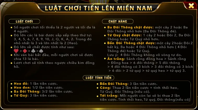 Chơi Tiến Lên Miền Nam Tại HitClub Đỉnh Cao Với Tỷ Lệ Thưởng Cực Khủng