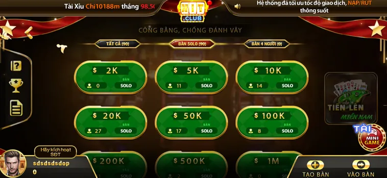 Chơi Tiến Lên Miền Nam Tại HitClub Đỉnh Cao Với Tỷ Lệ Thưởng Cực Khủng